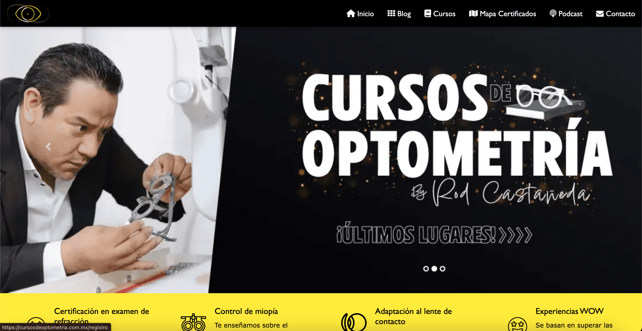 Sitio Web Cursos de Optometría